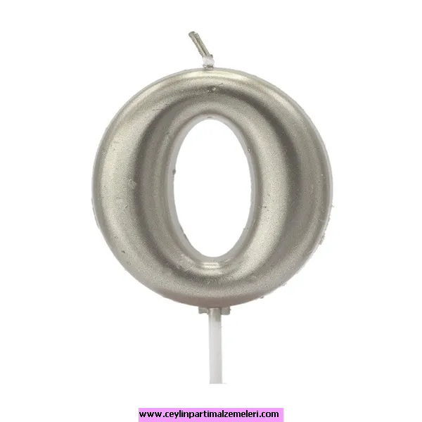 0 Rakam Mum Gümüş